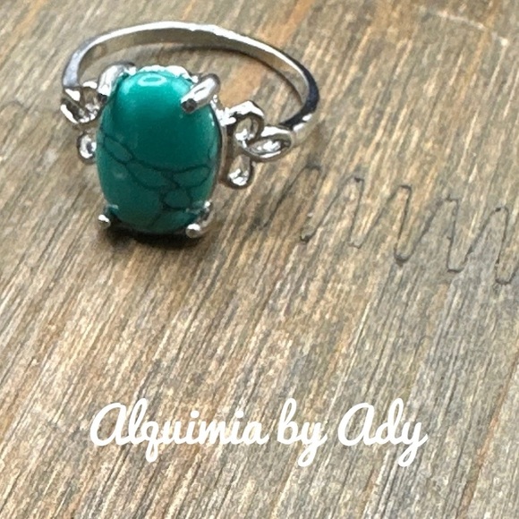 Alquimia Jewelry - Turquoise and silver gem ring/Victorian silver ring/Turquoise and silver/boho
